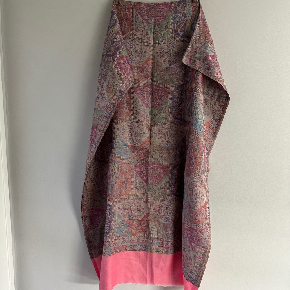 Unbranded Paisley Shawl Womens OS Multicolor Woven Boho Wrap Scarf Soft‎